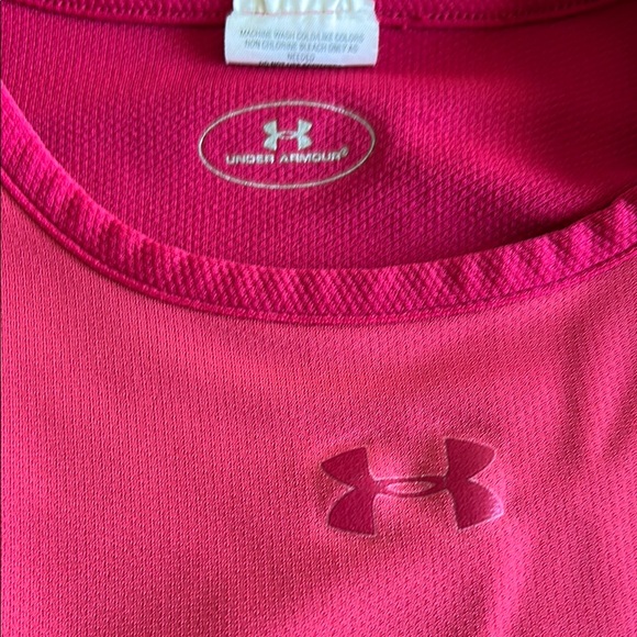 Under Armor Neon Pink Long Sleeve Athletic Top - Picture 3 of 5